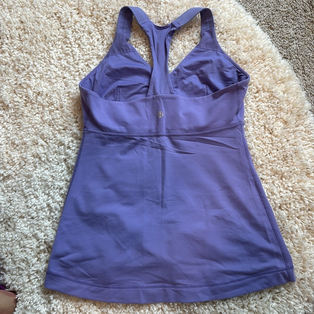 Lululemon Womens Semi Fitted Cross Front Deep Breath Yoga Tank Purple Medium - Picture 3 of 6